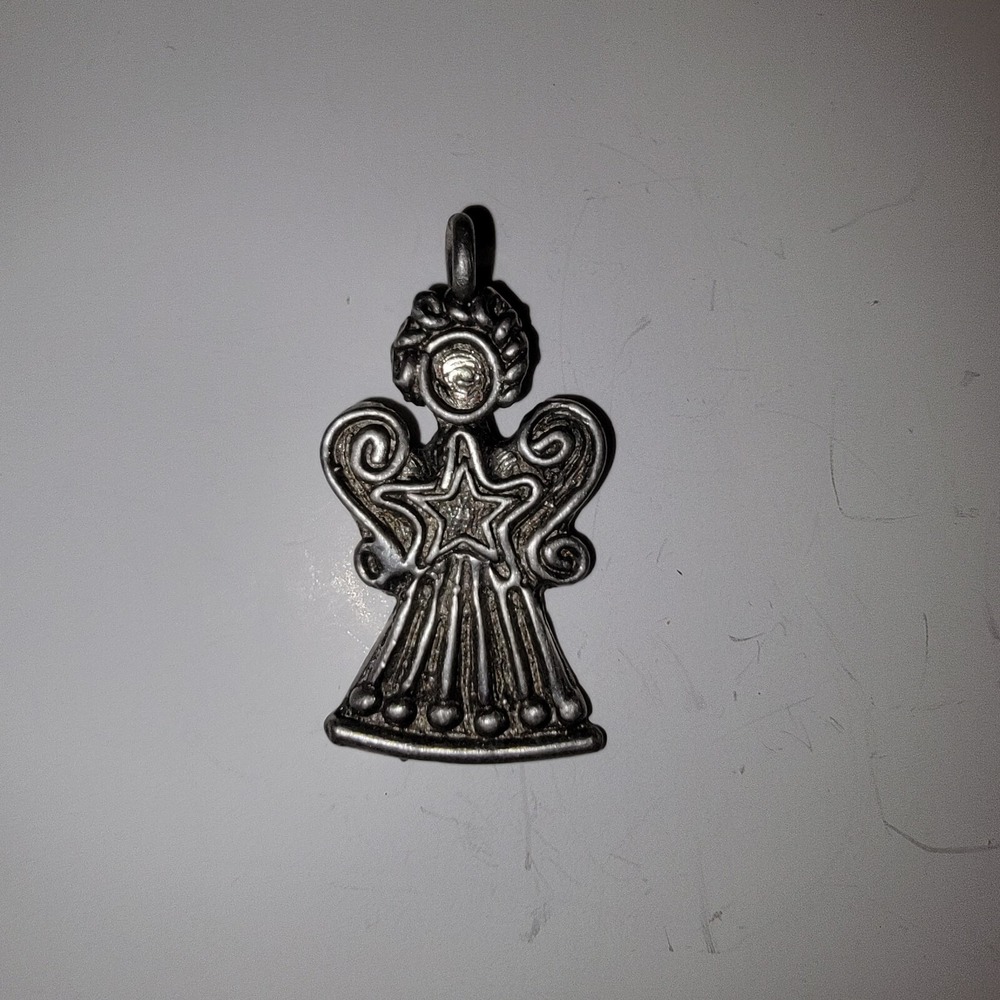 Marcie vintage pewter angel pendant